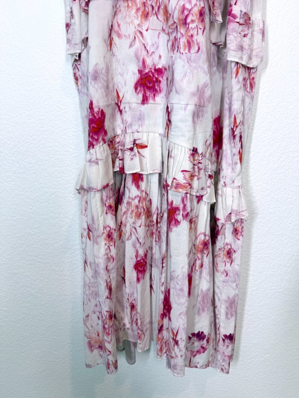 Misa Los Angeles Morrison Dress Midi Cottagecore Floral Pink Romantic Small - Picture 9 of 15